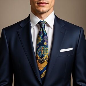 V2 Versace Baroque Print Multicolor Silk Necktie Men's Designer Tie